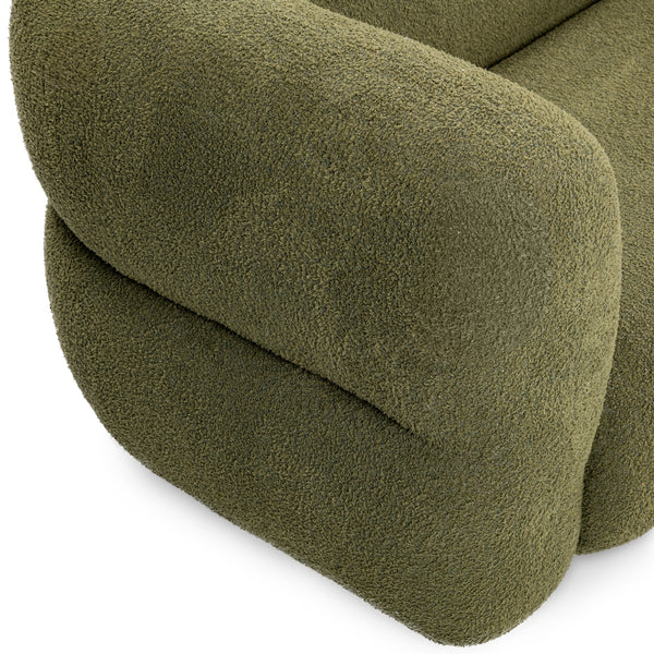Faris Upholstered Sofa in Dark Olive with Plush Comfort