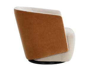 SARINA SWIVEL LOUNGE CHAIR - MEG TAUPE / MEG GOLD