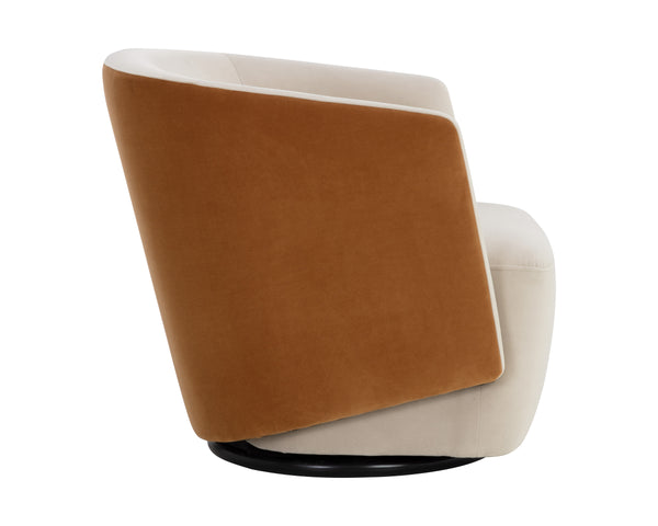 SARINA SWIVEL LOUNGE CHAIR - MEG TAUPE / MEG GOLD