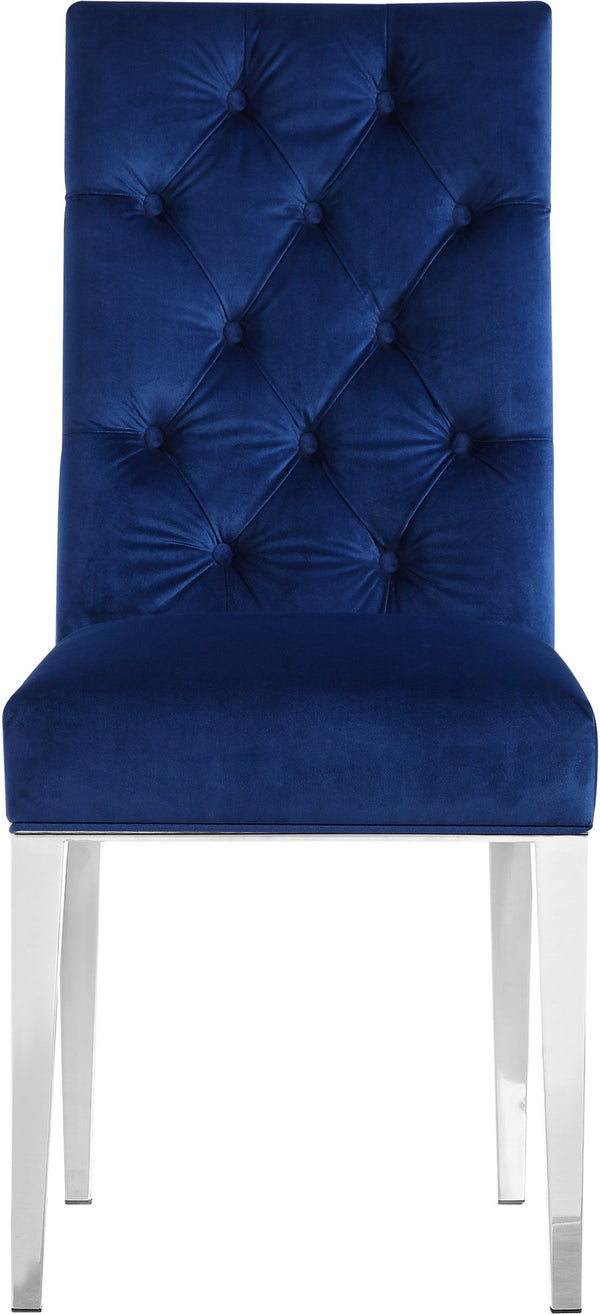 Pauline Dining Chair In Navy Velvet