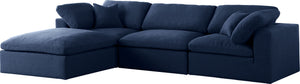 Carmen Cloud Modular Sectional In Navy Linen Fabric