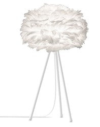 Eos 20" H Table Lamp in White with White Base