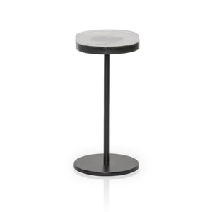 Vinia End Table In Light Blue Cast Glass