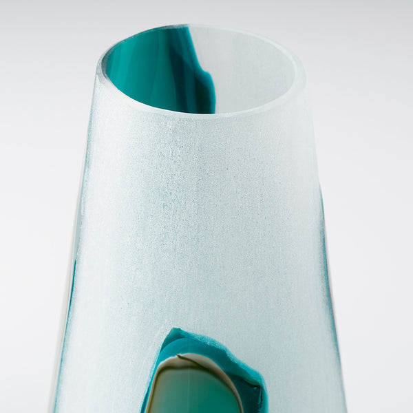 Tall Ferdinand Vase in Green and White
