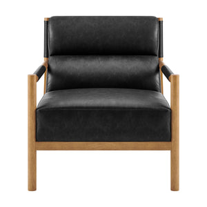 Olsen Faux Leather Accent Arm Chair, Casa Black