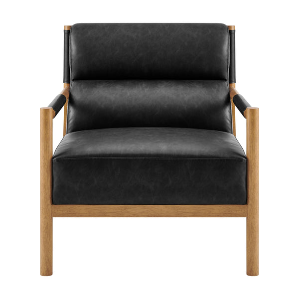 Olsen Faux Leather Accent Arm Chair, Casa Black