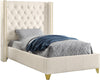 Danielle Twin Bed In White Bonded Leather
