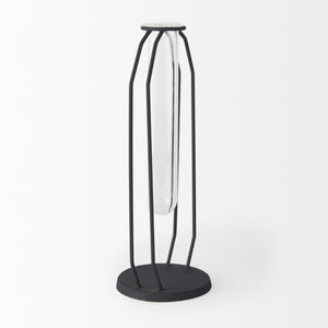 Aria 4.5L x 3.9W x 11.0H Metal and Glass Holder Object