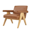 Nixon Faux Leather Accent Arm Chair, Borneo Chocolate