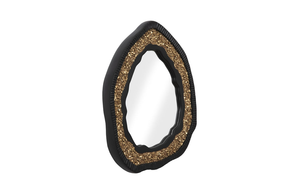Geode Mirror, Black And Gold, Matte
