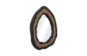 Geode Mirror, Black And Gold, Matte
