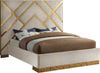 Lionel King Bed In Cream  Velvet