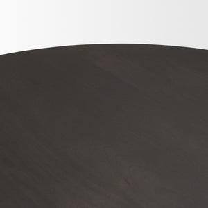 Tarro 60" Round Textured Espresso Wood w/ Geometrical Base Dining Table