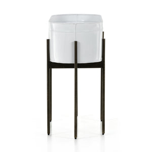 Jed Large Planter In White High Gloss