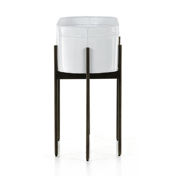 Jed Large Planter In White High Gloss