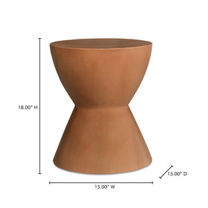 Moe's Hourglass Outdoor Stool in Terracotta