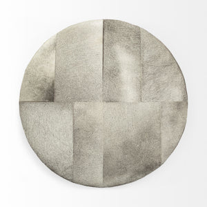 Zahavi 36" Gray Hair-On-hide W/Metal Base Ottoman