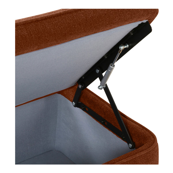 Moe's Ichigo Storage Bench in Deep Orange
