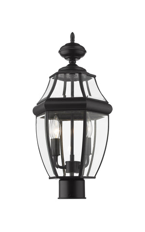 Westover 2 Light Outdoor Post Mount Fixture in Black Finish