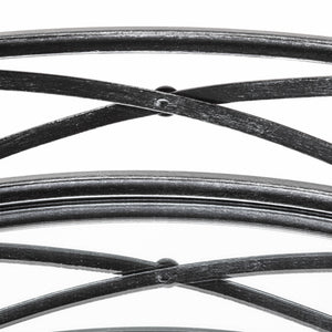 Piers (Set of 2) Black Metal Mirrored Round Trays