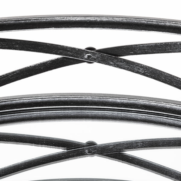 Piers (Set of 2) Black Metal Mirrored Round Trays
