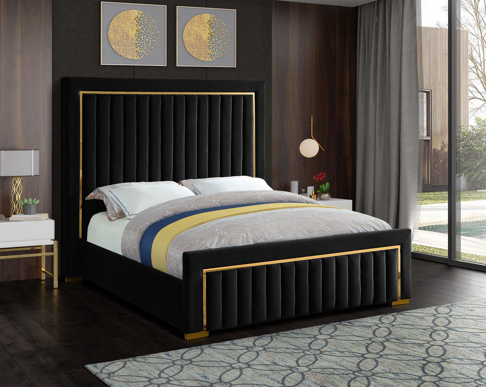Benjamin King Bed In Black Velvet