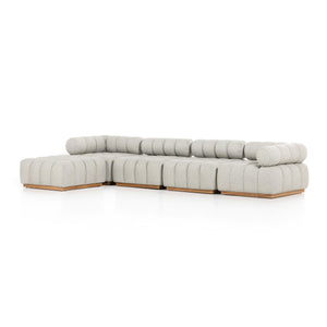 Roma Outdoor 4pc Sectional W/Ottoman In Ash