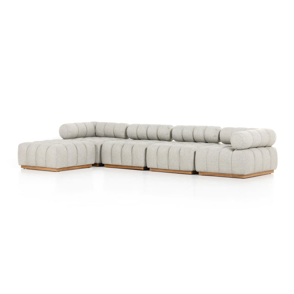 Roma Outdoor 4pc Sectional W/Ottoman In Ash