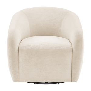 Regina Velvet Swivel Accent Arm Chair, Dainty Cream