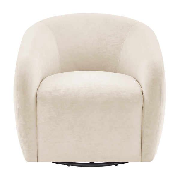 Regina Velvet Swivel Accent Arm Chair, Dainty Cream