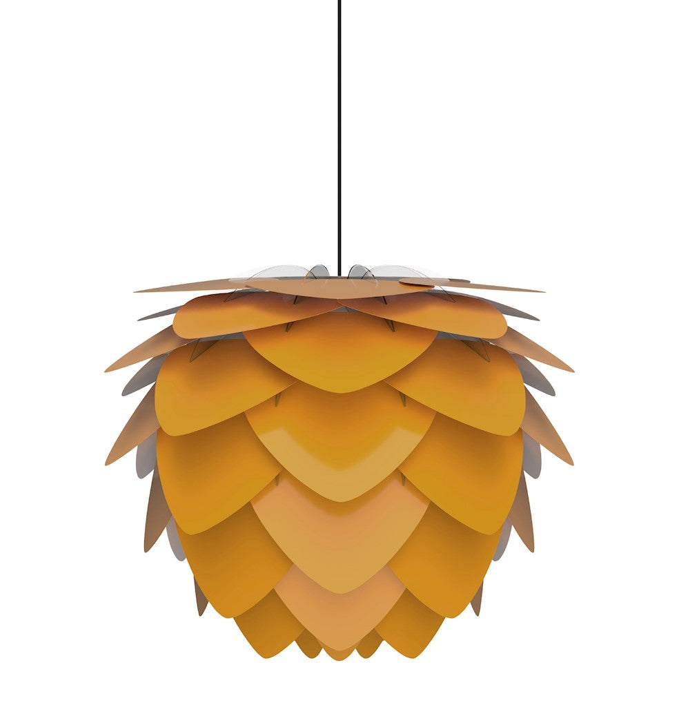 Aluvia Medium Plug-In Pendant in Saffron with Black Cord