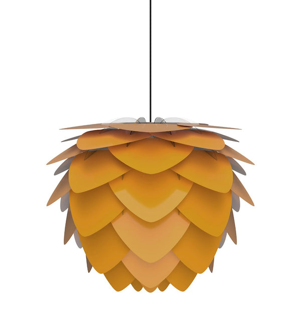 Aluvia Medium Plug-In Pendant in Saffron with Black Cord