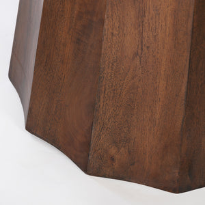 Palermo 47" Black Marble Round Dining Table, Matte Brown