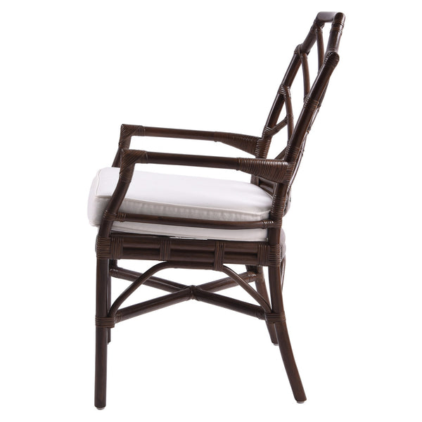 Kara Rattan Arm Chair In Paloma Brown