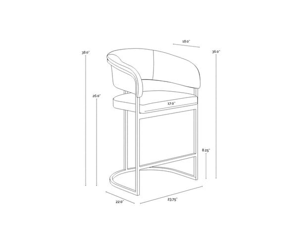 MARRIS COUNTER STOOL - GOLD - DANNY TEAL
