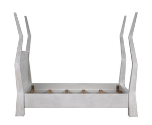Patras Queen Bed in White Wash Mahogany