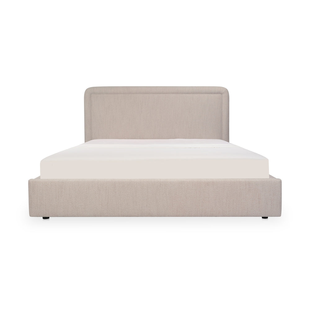 Simon Queen Storage Bed in Flecked Beige