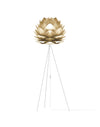 Silvia 60" Tripod Floor Lamp in Brass Foil Finish and White Base