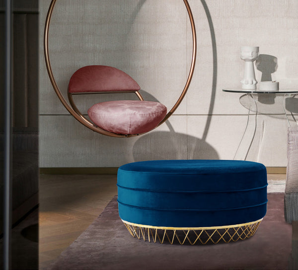 Henry Ottoman/Coffee Table In Navy Velvet