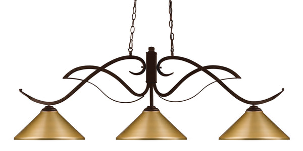 Phoenix 3 Light Island/Billiard in Bronze Finish