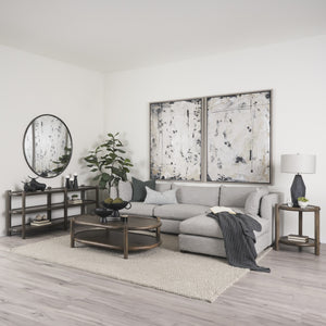 Romi Dark Brown Wood w/ Bottom Shelf Round Accent Table