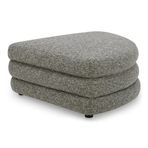Lowtide Curved Ottoman in Stone Tweed Fabric