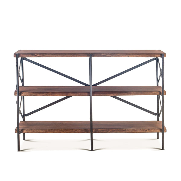 Organic Forge 56-Inch Horizontal Live Edge Bookshelf