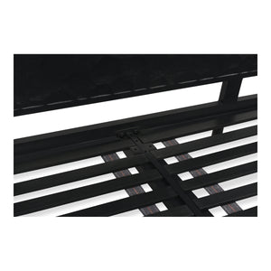 Misaki Queen Bed in Black with Carved Headboard