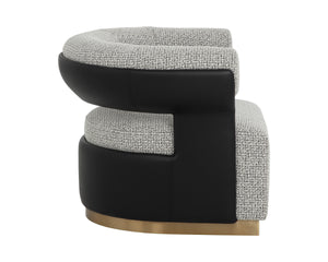 OLIDA SWIVEL LOUNGE CHAIR - HELIOS CHECK BLACK / NAPA BLACK