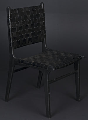 Dede Dining Chair, Leather, Black