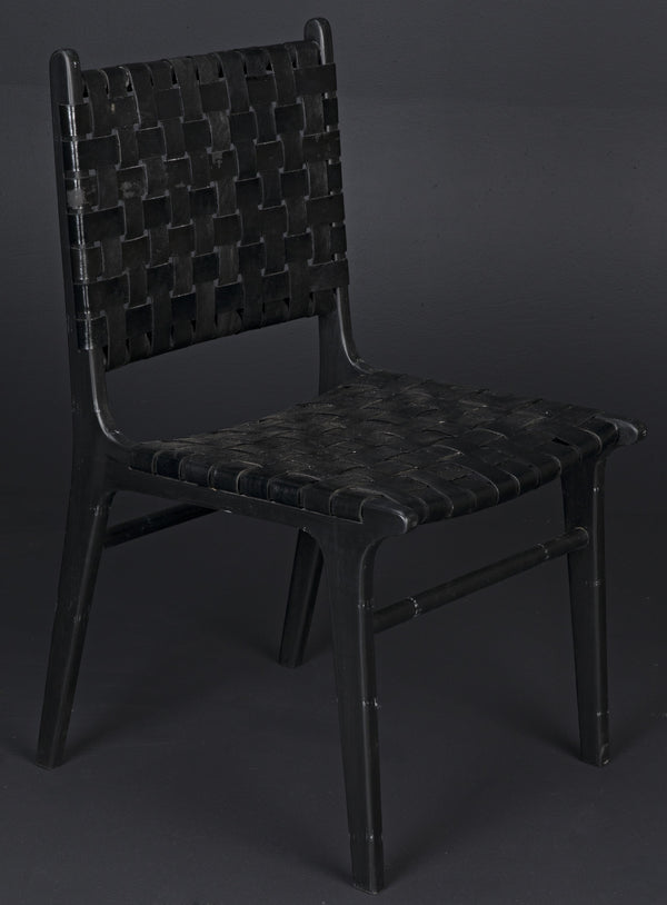 Dede Dining Chair, Leather, Black