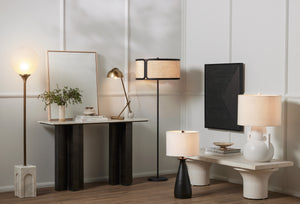 Innes Table Lamp In Matte Black Cast Alumnm