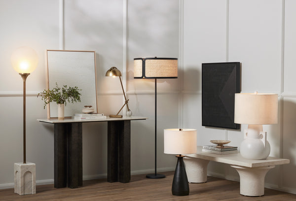 Innes Table Lamp In Matte Black Cast Alumnm