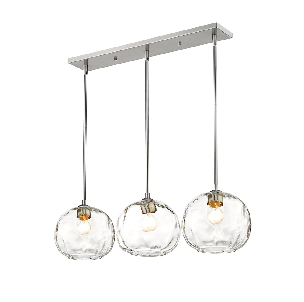 Chloe 3 Light Island/Billiard in Brushed Nickel Finish
